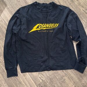 Brandy Melville Black and Yellow Long Sleeve Tee